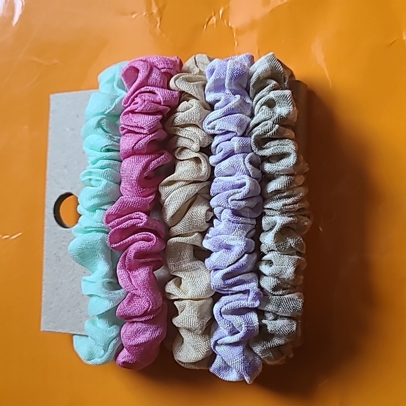 Nwt! Madewell five-pack MWL skinny scrunchie set in aster bloom - Picture 3 of 4